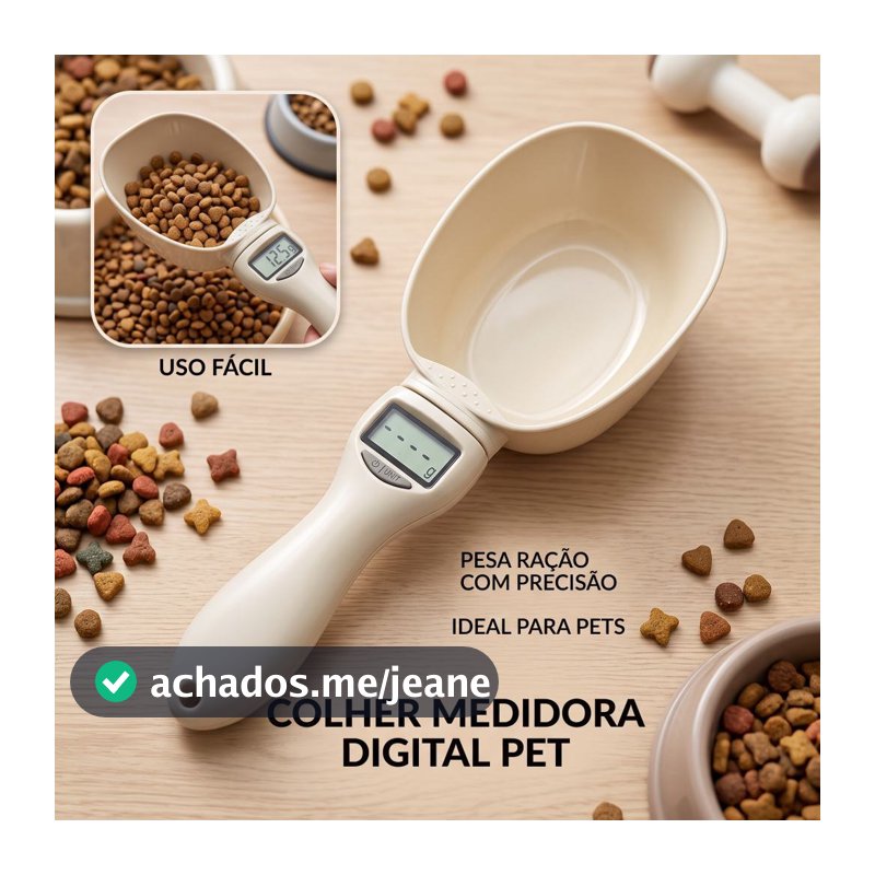 Balança Colher Digital Precisão Ração Pet LCD Cozinha