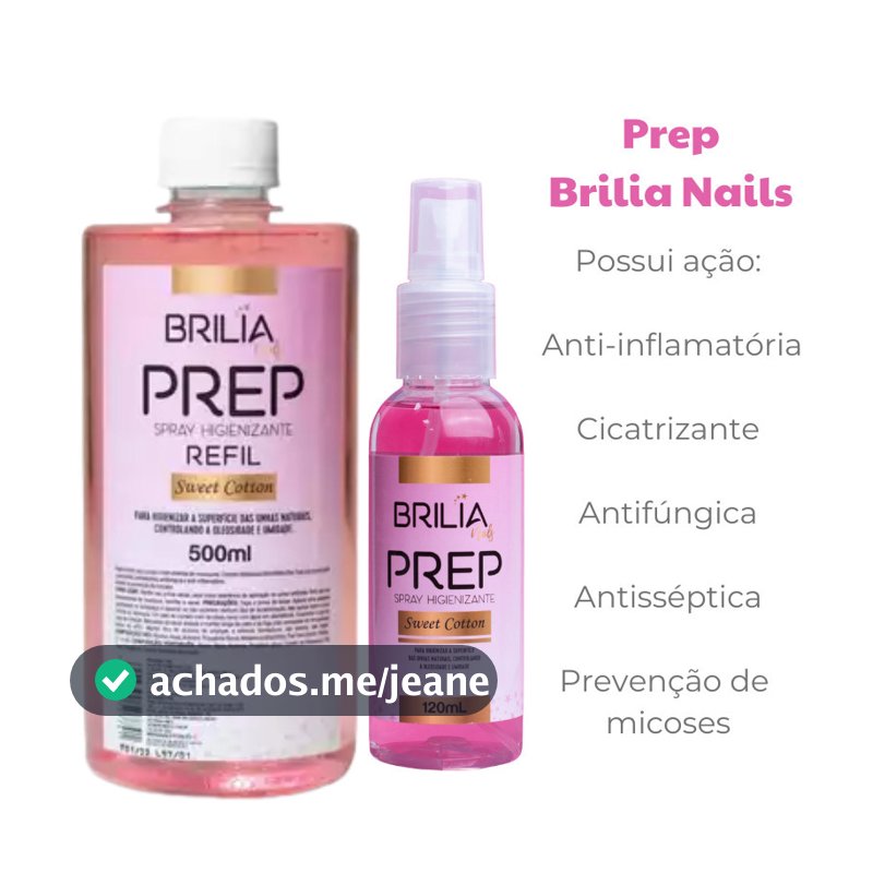 Prep Higienizador Sweet Cotton Brilia Nails Extensão Alongamento De Unha Gel Acrílico Polygel Nail