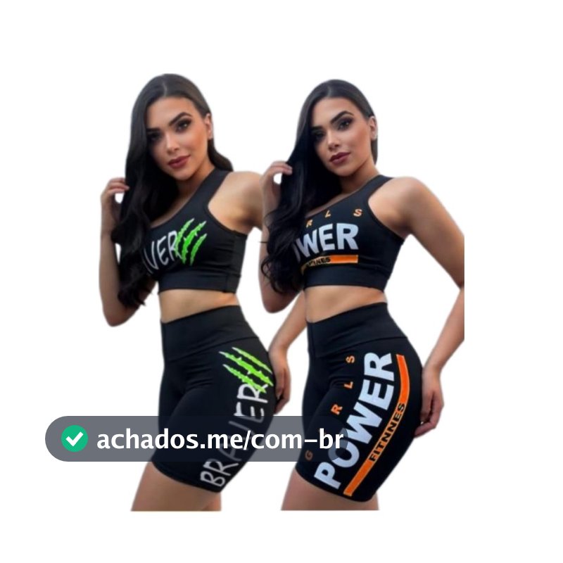 Short e croped conjunto feminino fitnes  roupa malhacao ciclismo academia