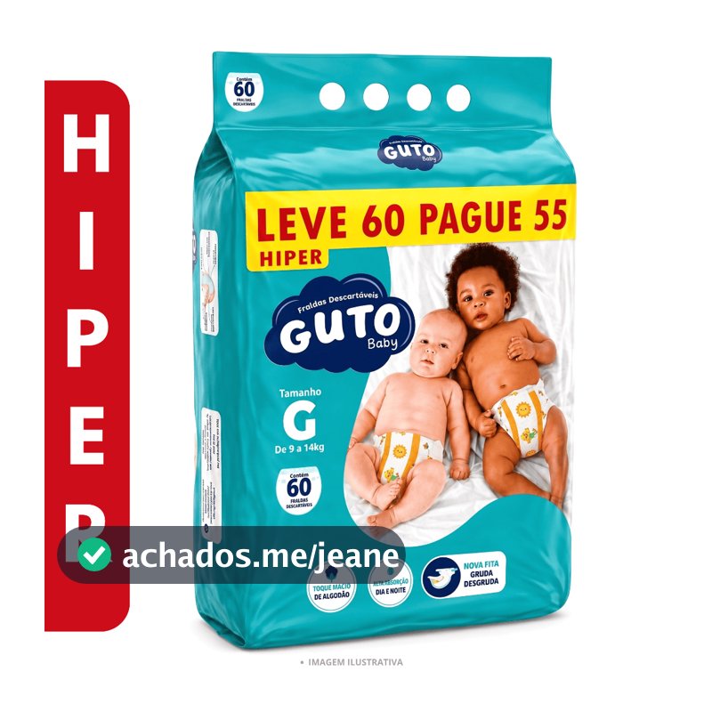 Fralda Guto Baby Hiper G 60 Unidades