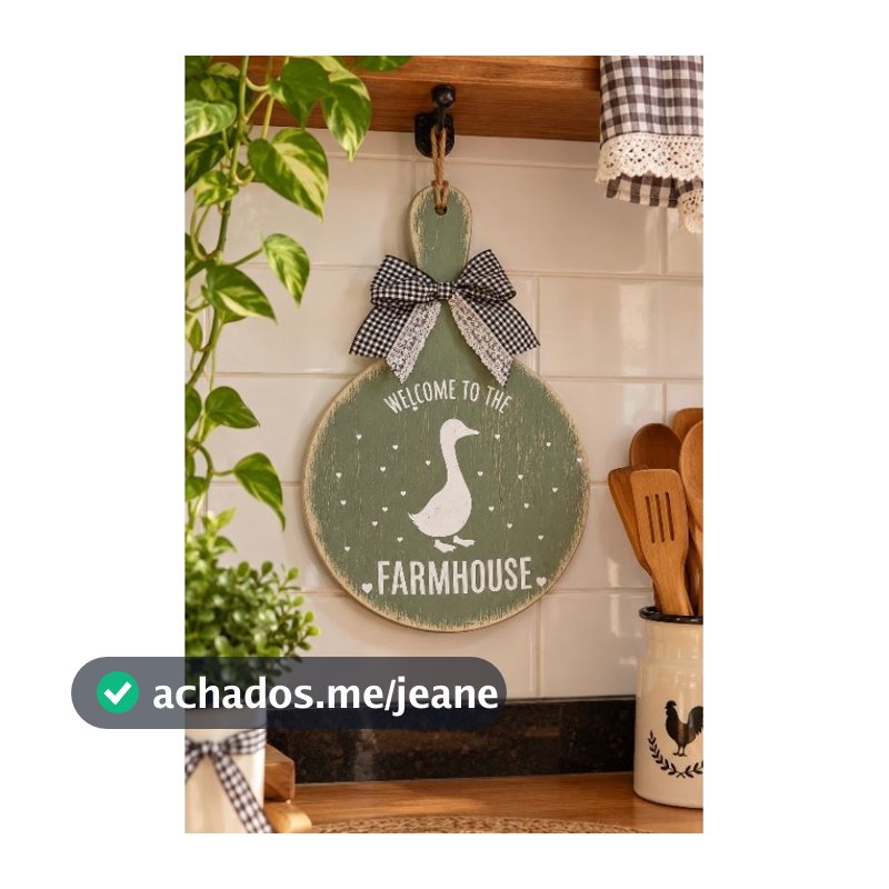 Tábua redonda decorativa Farmhouse patinhos.