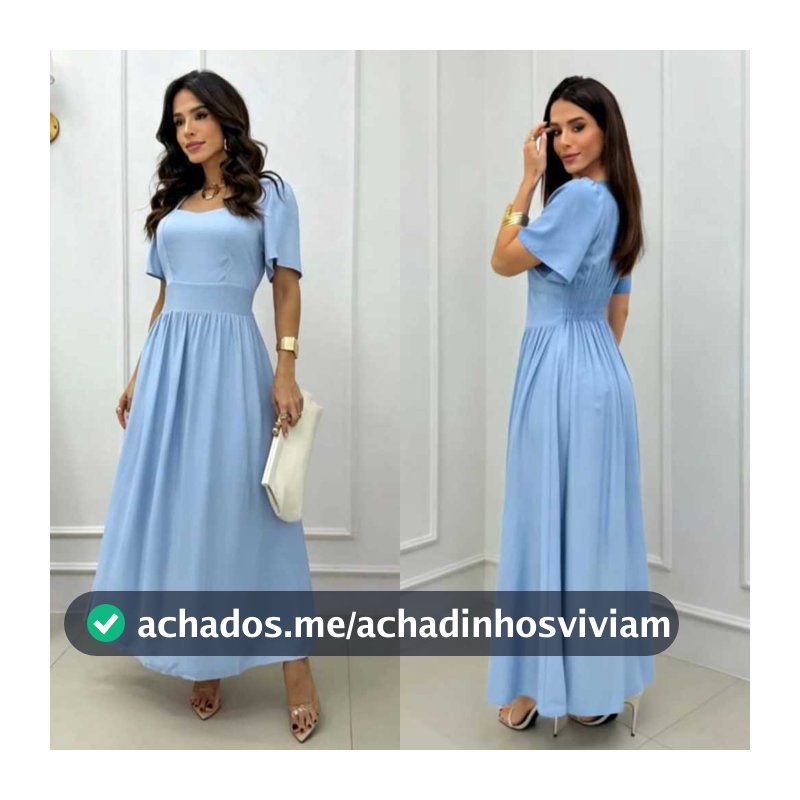 vestido longo feminino liso elegante com manga curta
