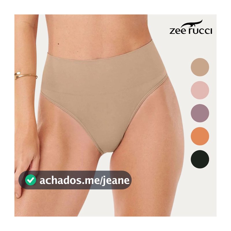 Kit Calcinha Tanga Pós Parto Sem Costura Zee Rucci Cós Alto Modeladora Feminina