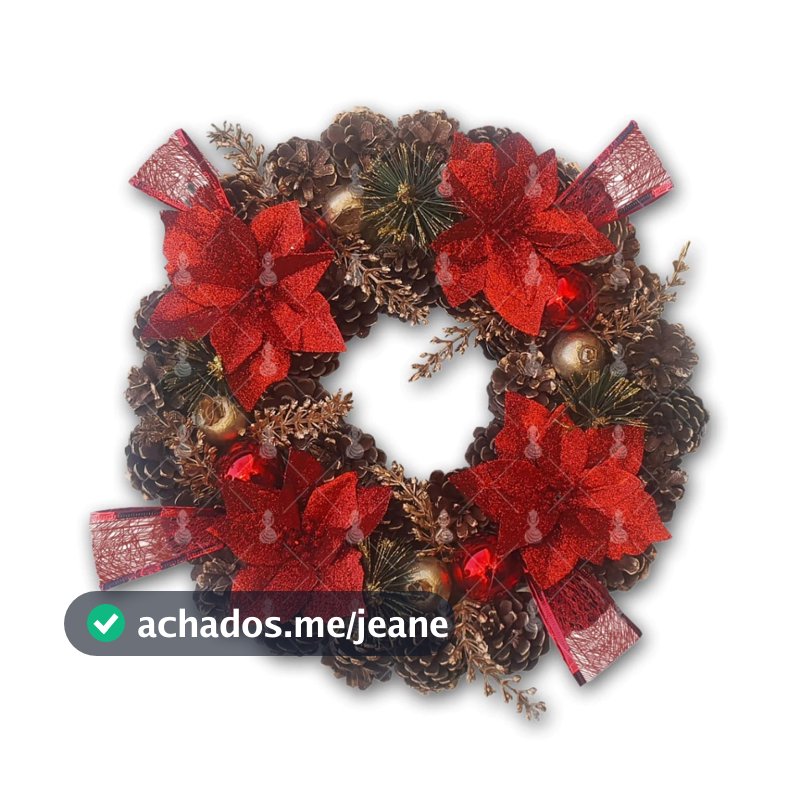 Guirlanda De Luxo Enfeite Natalino Tradicional Decoração de 36Cm ou 41Cm