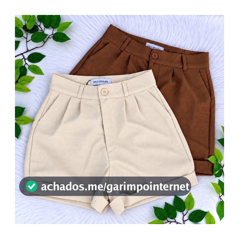 short linho forrado feminino short social linho barra italiana forrado do PP ao G2