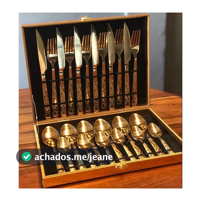 Conjunto Faqueiros Kit De Talheres Com 24 Peças Em Aço Inox Com Maleta
