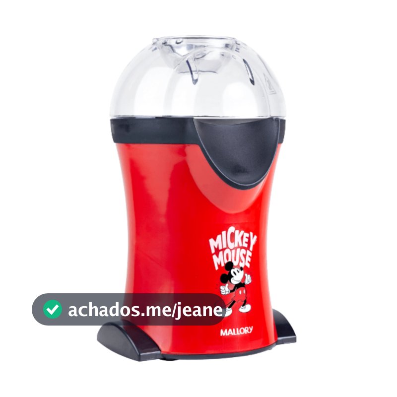 Pipoqueira Elétrica Mallory Mickey Mouse 1200 W  Sem Óleo 110 V