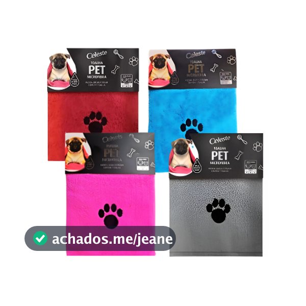Toalha Cachorro Gato Pet Microfibra 60x90cm Azul Rosa Cinza Vermelho