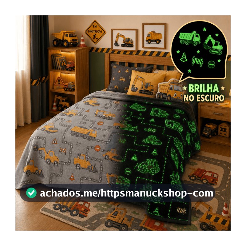 Manta Brilha No Escuro Neon 1,80x2,00 Mt
