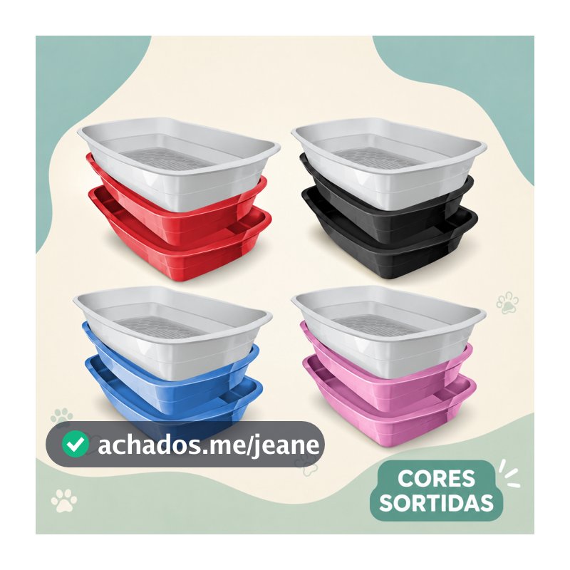Bandeja Caixa Areia Gato Higienica Furba Promoção Barato Reforçada  Apartamento Casa Cães Gatos