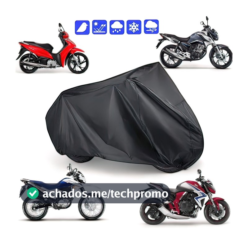 Capa de Cobrir Moto em Couro Forrada Impermeável Anti-Uv Protetora Anti-Risco