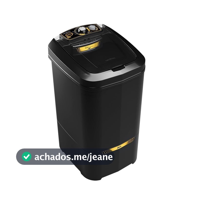 Tanquinho/Máquina de Lavar Roupas Semi-Automática 20,5Kg Newmaq Preta