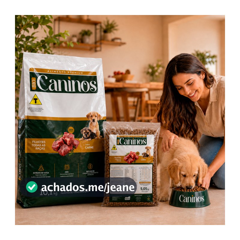 Ração 5kg e 10kg Para Cachorro Caninos Filhote Premium  Nível Proteína 28% Sabor Carne
