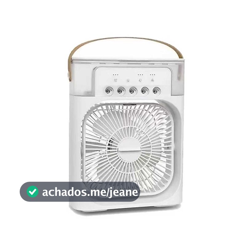 Mini Ar-Condicionado e Climatizador Umidificador, Nebulizador, Ventilador, Aromatizador Agua e Gelo com Led Portátil