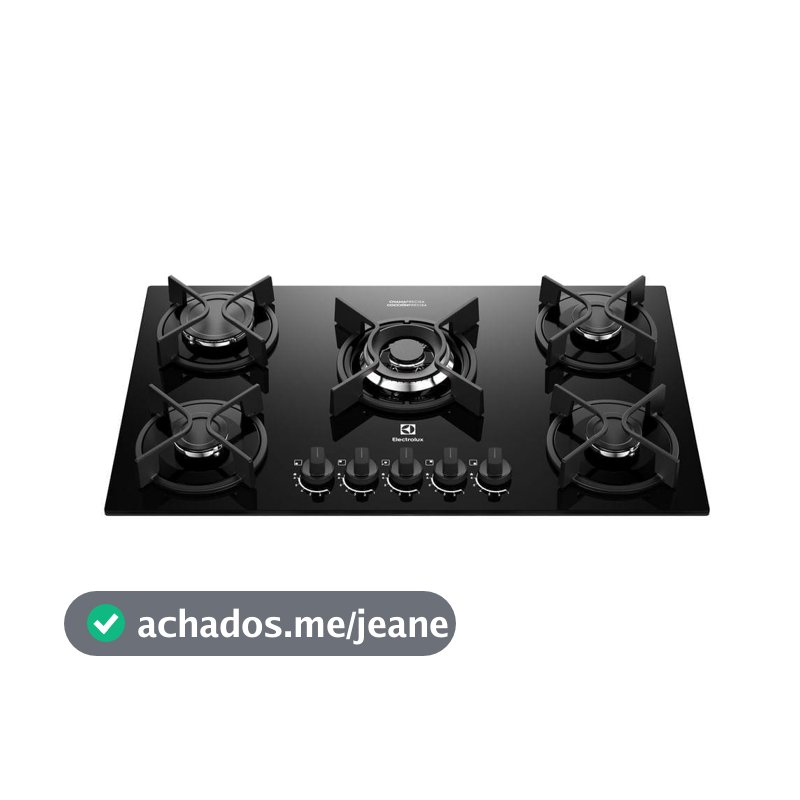 Cooktop 5 Bocas a Gás Electrolux Mesa Vidro Experience ChamaPrecisa e Multi Chama (KE5GC)
