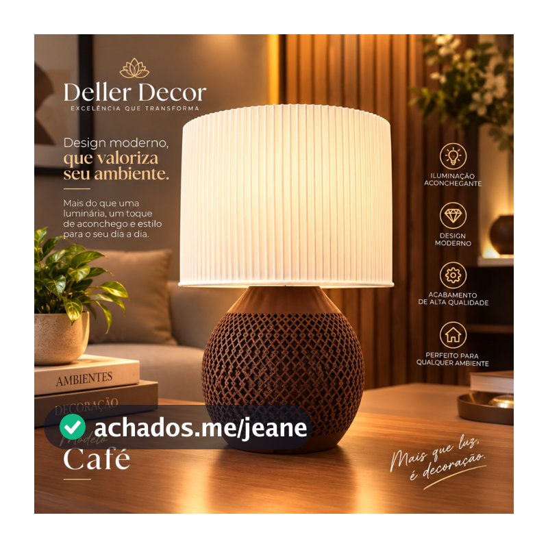 Abajur Granada Luminária de Mesa Moderna Decorativa para Quarto Sala Cabeceira e Escritório, casa, armário cozinha