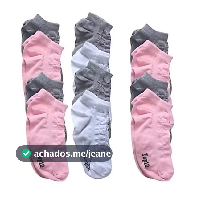 Meia feminina soquete kit com 15 pares de melhor qualidade direto da fabrica Algodão 60%.