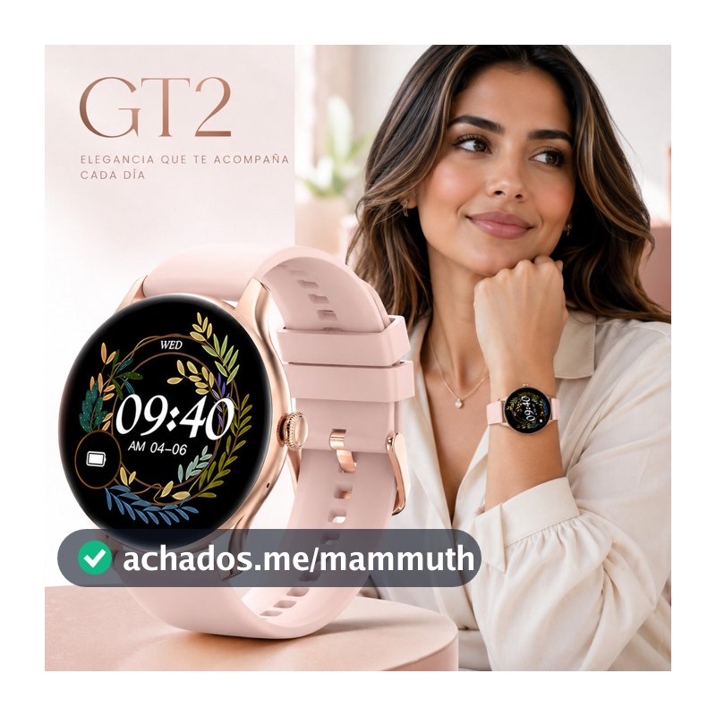 Smartwatch Masculino Feminino GT2 Bluetooth 5.3 Esporte Monitor Saúde 2 Pulseiras