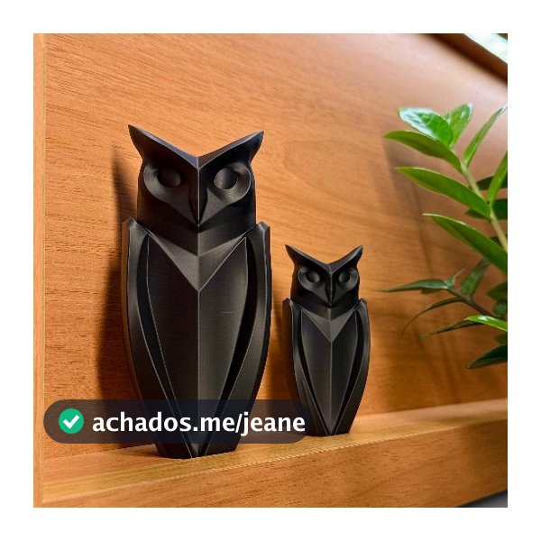 Kit 2 Corujas Decorativas Geométricas Moderna Luxo Sala Escritório Decoração Mesa 3D