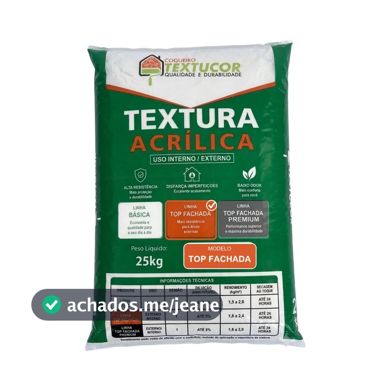 Textura Top Fachada 25kg - Textucor - Uso Interno E Externo