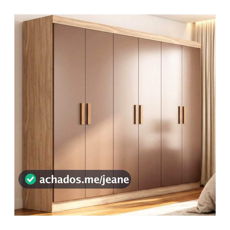 Guarda Roupas De Casal Grande Com 6 Portas 2 Gavetas 2,00m