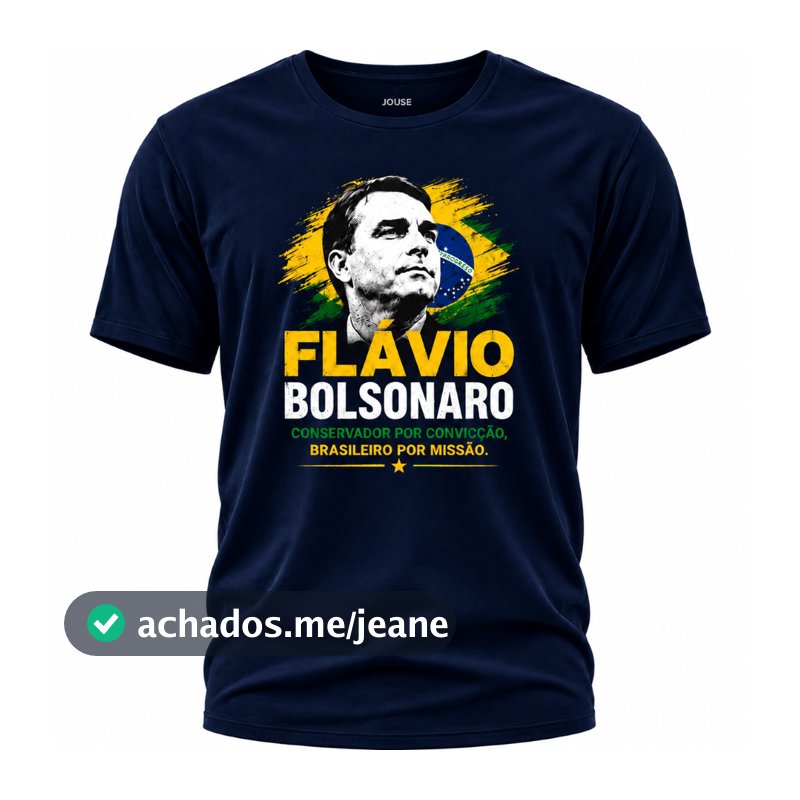 Camisa Flávio Bolsonaro Conservador - Deus Pátria Família Liberdade - DIREITA DE VERDADE Envio Rápido