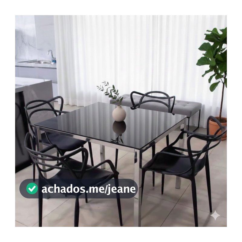 Kit 4 Cadeiras Preta Allegra Para Cozinha/Mesa/Jantar/Varanda
