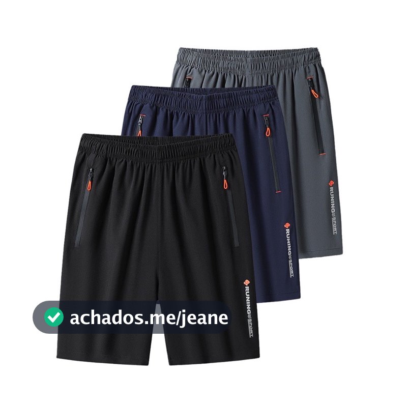 KIT 3  Bermudas Dry Fit de Alto Padrão Premium Casual Academia e Treinamento Externos e Internos