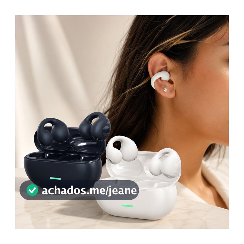 Fone Bluetooth OWS Sem Fio 5.3 Open Ear Confortável para Academia Caminhada e Uso Diário
