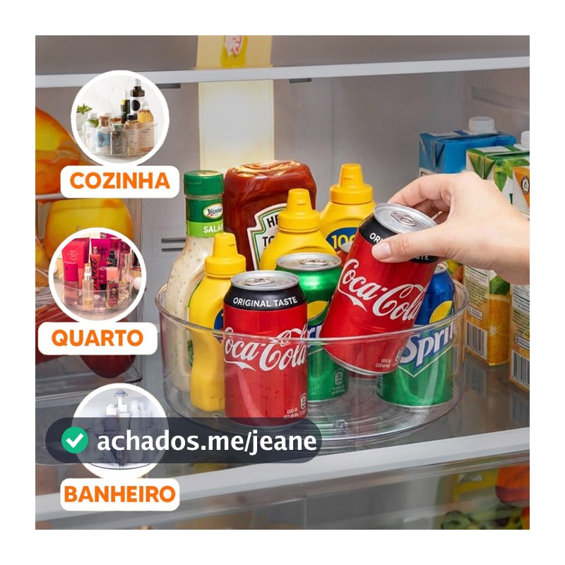 Organizador Giratório Porta Tempero Multiuso De Armário Cozinha Geladeira