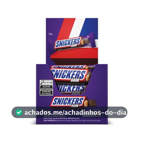 Chocolate Snickers Dark 20 Unidades de 40g
