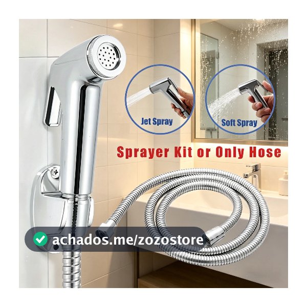 Ducha Higiênica Para Banheiro Completa Luxo  Inox  1,2m Chuveirinho Privada