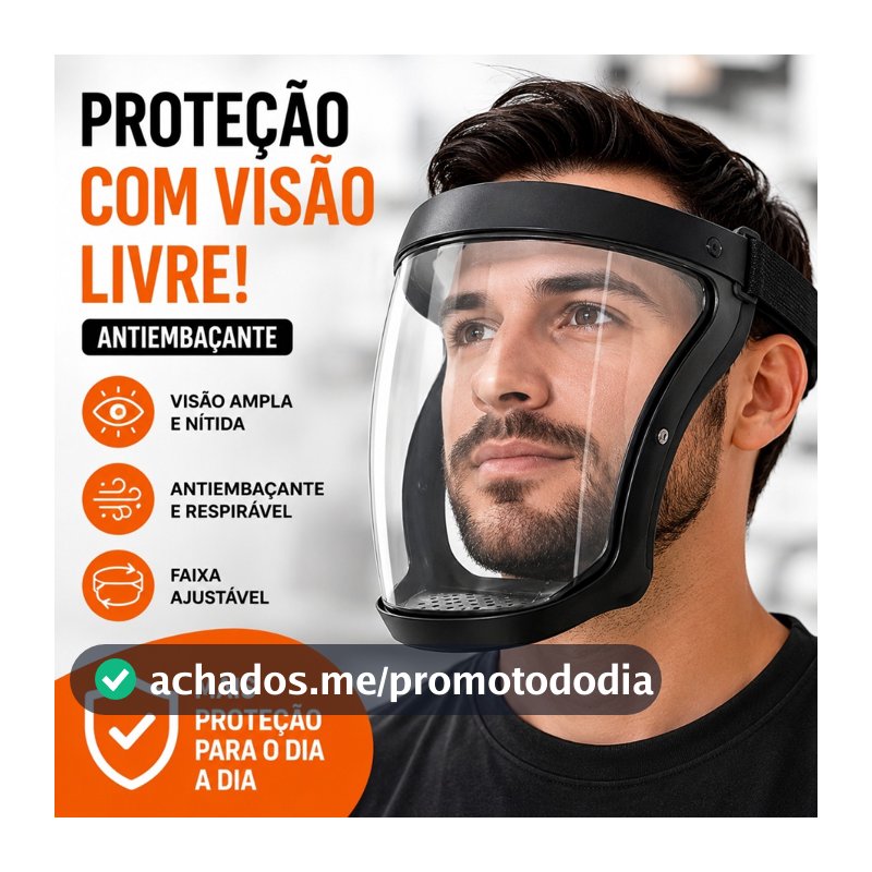 Máscara Facial Transparente Antiembaçante Viseira de Proteção Facial Face Shield Multifuncional