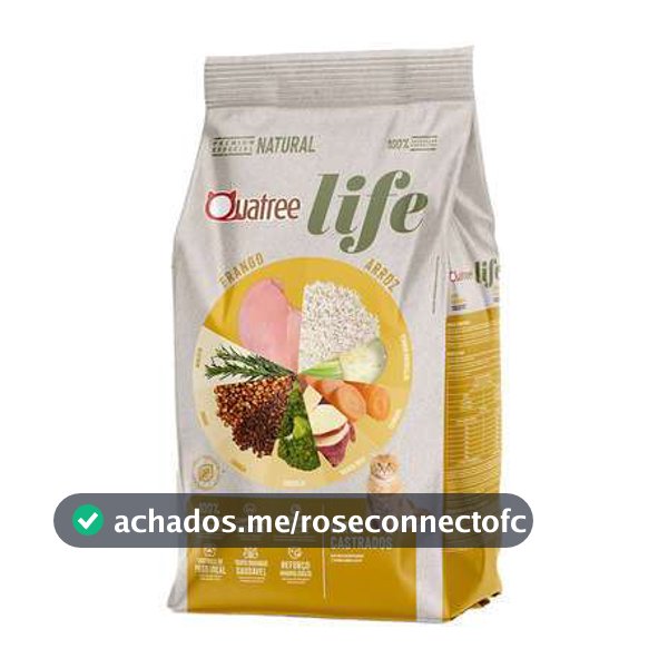 Ração Quatree Life Gato Castrado Frango e Arroz 1 kg