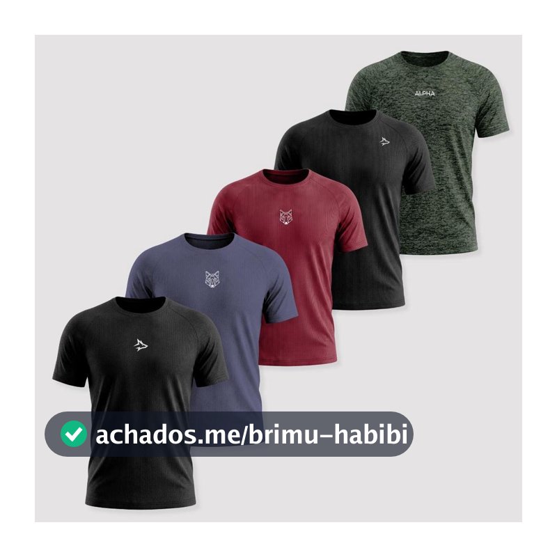 Kit 5 Camisetas Dry Masculina Esporte Treino Alpha