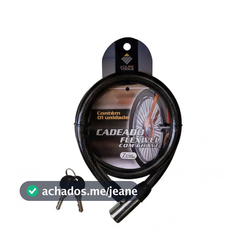 Cadeado Flexível Espiral com Chave para Bicicleta Bike Trava de Segurança Antifurto