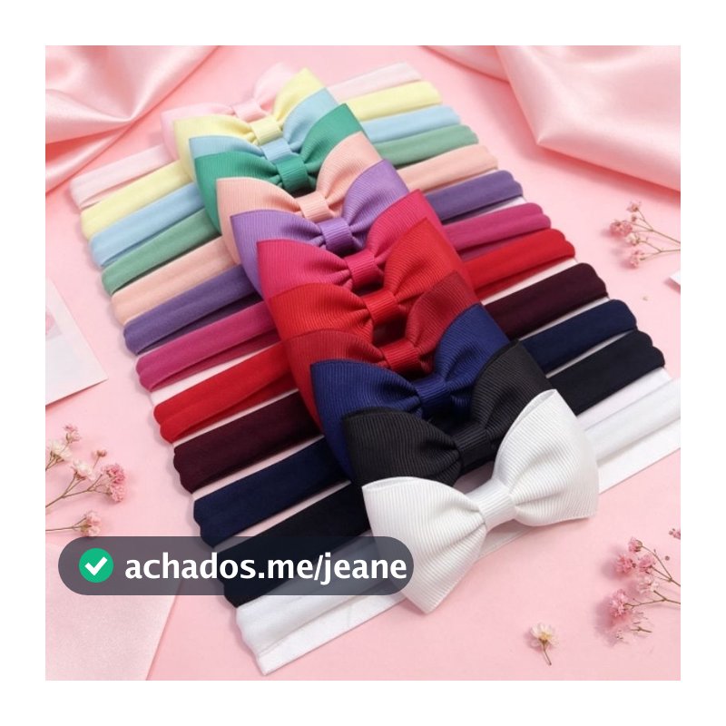 Kit 12 Faixas/Tiaras de cabelo para bebê Laço Gravatinha Simples