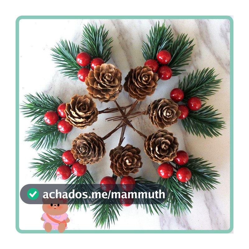 10 Peças De Enfeite De Natal , Pinha Doméstica DIY Decoração Floral Artificial , Frutas Vermelhas