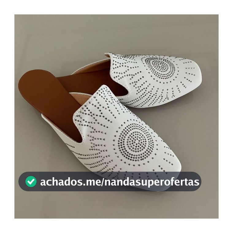 Mule Feminino Sapatilha Detalhe Rotifix Sol Bico Quadrado Sapato Muller Rasteirinha Ref.42