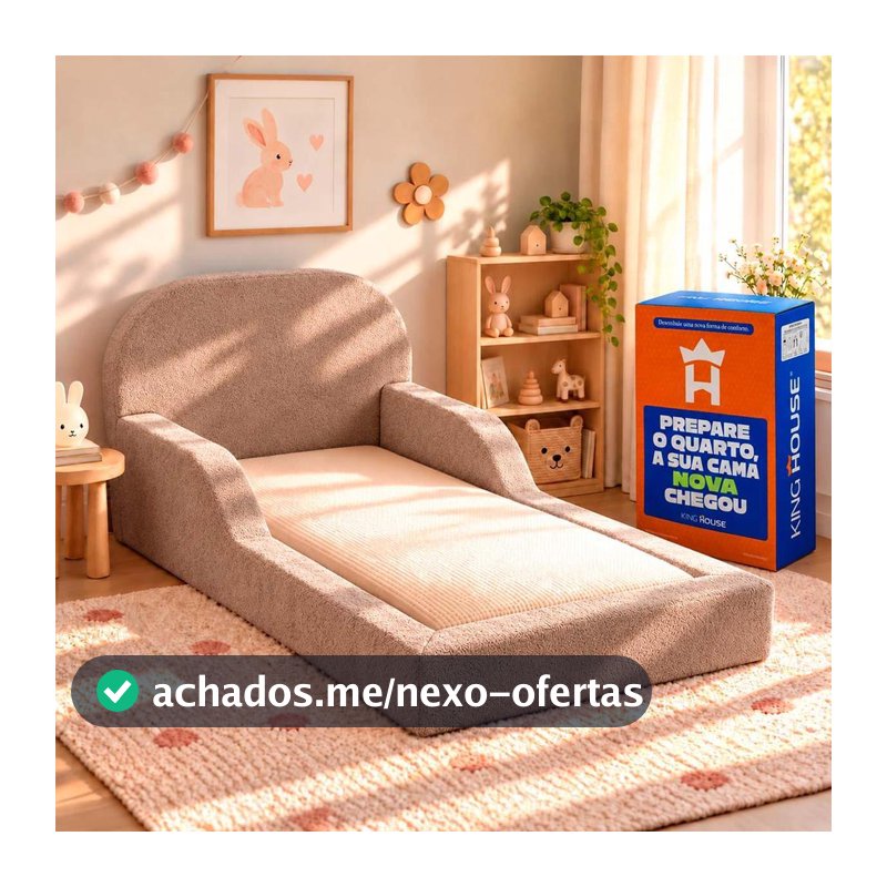 Cama Montessoriana com Colchão Pamplona Espuma á Vácuo Solteiro Bouclê Marrom - King House