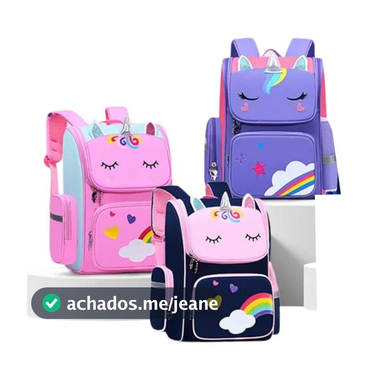 Mochila Escolar Infantil Mochila De Unicórnio Com Bolsa De Lápis