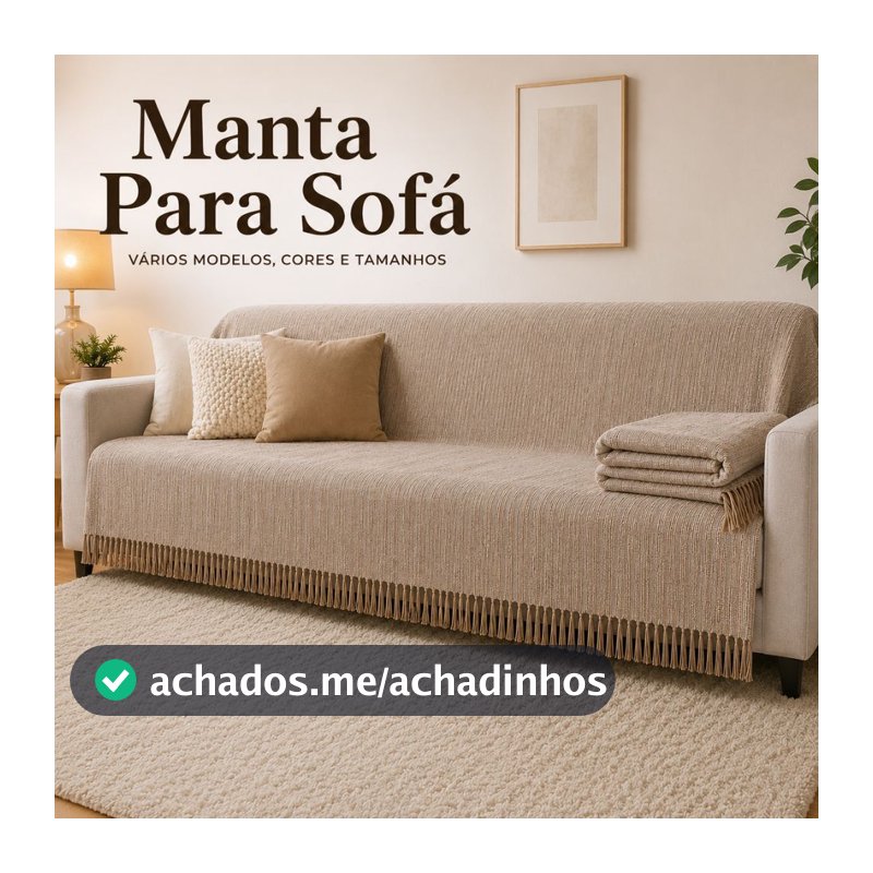 Manta Para Sofá King Gigante Decorativa Protetora 4,00 x1,80 / 3,00 x1,80 / 2,40 x1,80 / 2,10 x1,20 Várias Cores