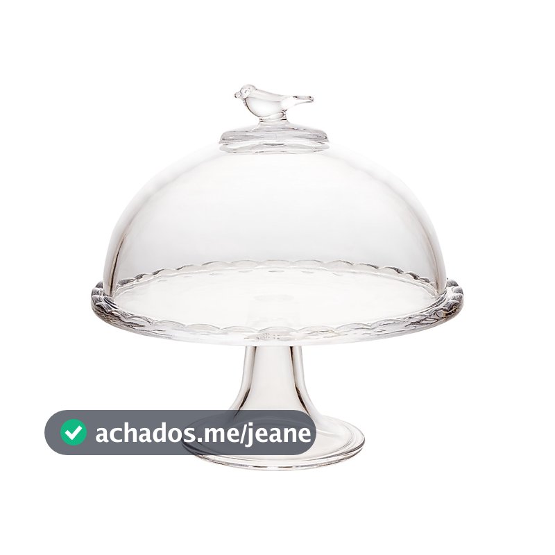 Boleira Prato com Pé e Tampa Bird 19cm Cristal - Wolff