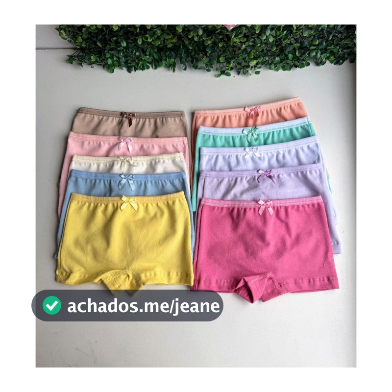Kit 5 Calcinhas Infantil Calcinha Box Cotton Algodão Premium Confortável Elastano Inverno Outono