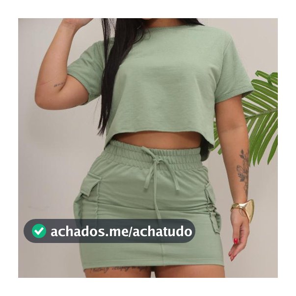 Saia Cargo moletinho leve saia  moletinho