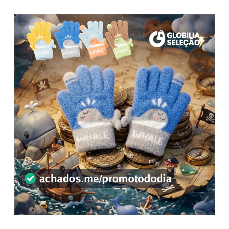 Luvas Infantil Inverno de Lã Térmica Infantil Tricô Menino Menina FYX0026BAL