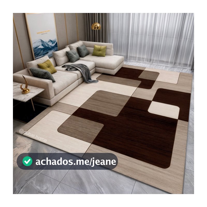 Tapete Estampado Belga Antiderrapante 1,50m x 1,00m Para Sala Quarto - Coleção Exclusiva