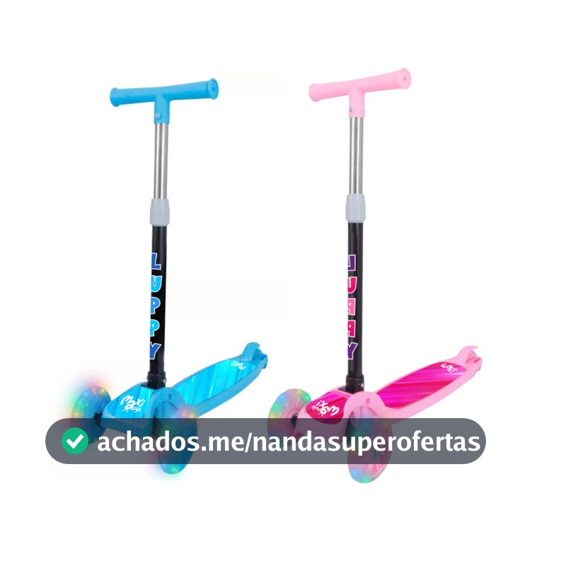 Patinete Infantil Dobrável 3 Rodas Led Luppy Maxi Toys