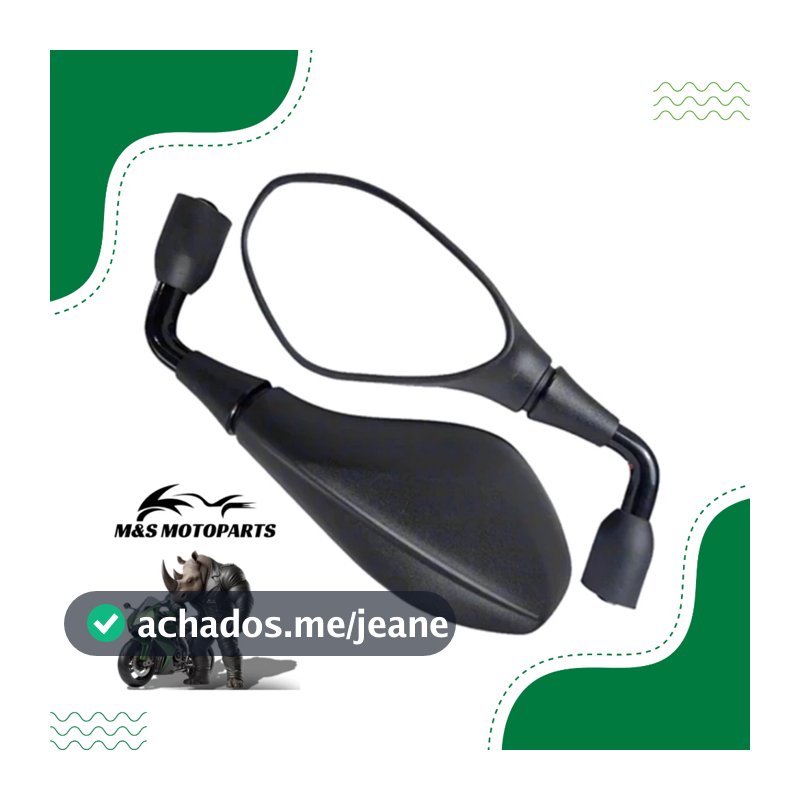 Retrovisor Bmw F800 Haste Curta Rebaixada 90° Convexa Moto Rosca Honda ou Yamaha