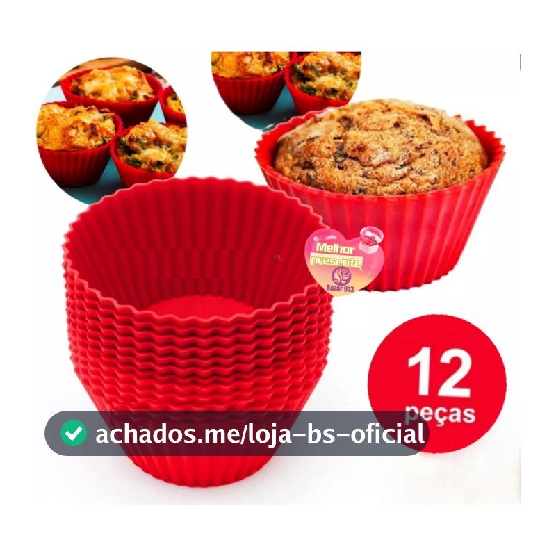 Kit 12 Pecas Forminha De Silicone Forma Assadeira Para Cupcake Capcake Mini Bolo - Air Fryer
